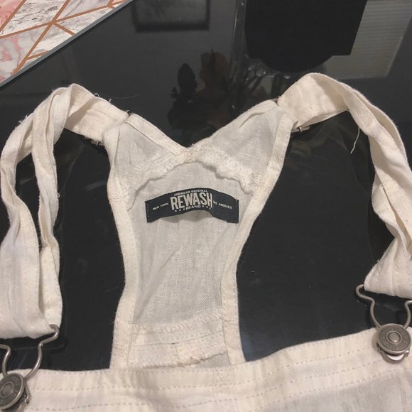 Rewash White Overall Shorts - Picture 2 of 4